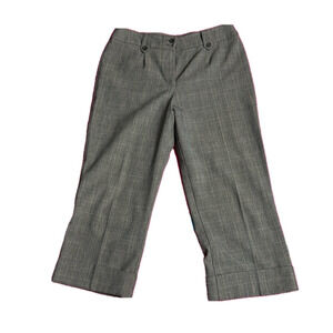 Arvida Women's Brown Plaid Cuffed Cropped Culottes size 10